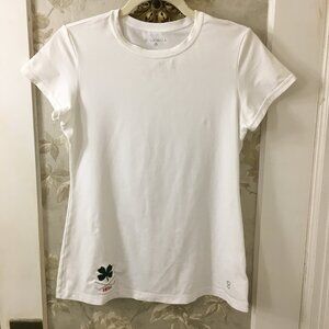 Sofibella Women's White Short Sleeve Graphic Golf T-Shirt Size S